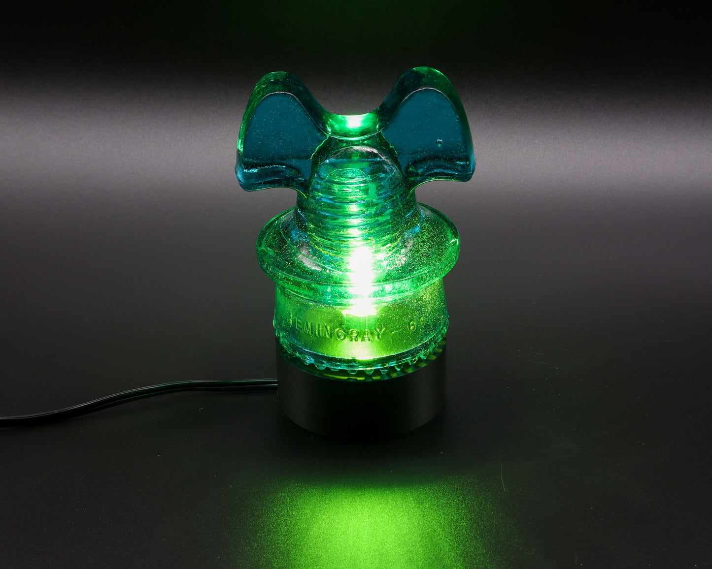 LightAndTimeArt Industrial lamp Lamp Base for "Hemingray-60" Glass Insulators, Industrial Lighting, Man Cave Deco, Neo Victorian Lamp design, Cyberpunk Lamp