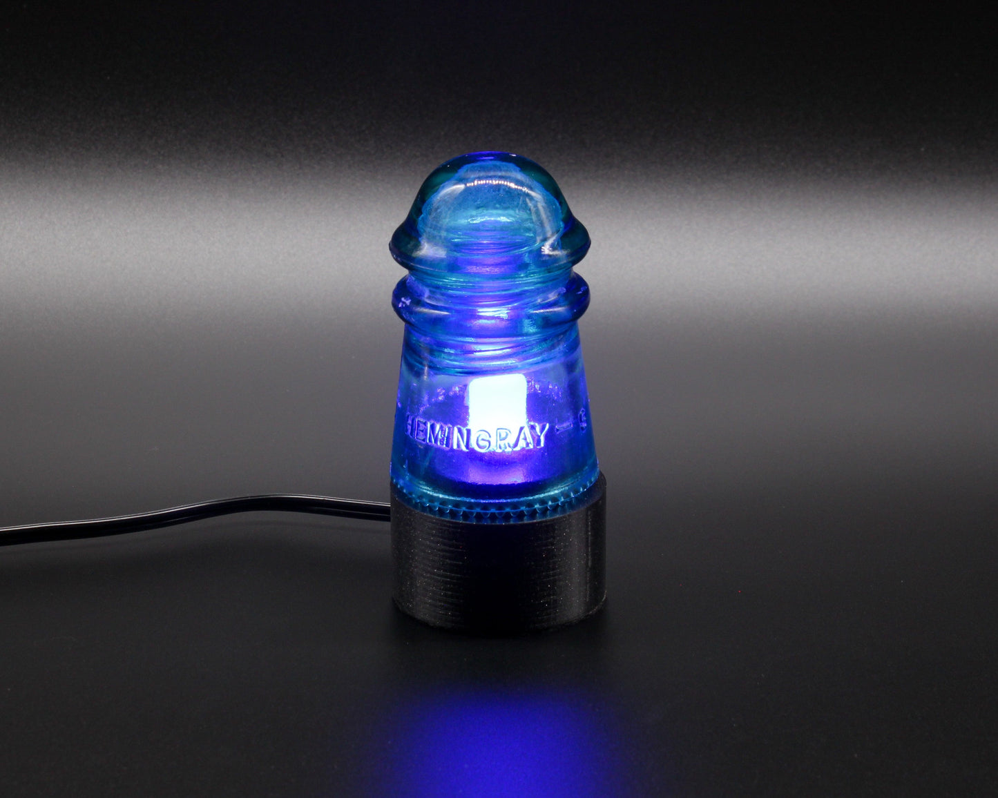 LightAndTimeArt Lamp base Lamp Base for "Hemingray-9, №12" Glass Insulators, Industrial Lighting, Man Cave Decor