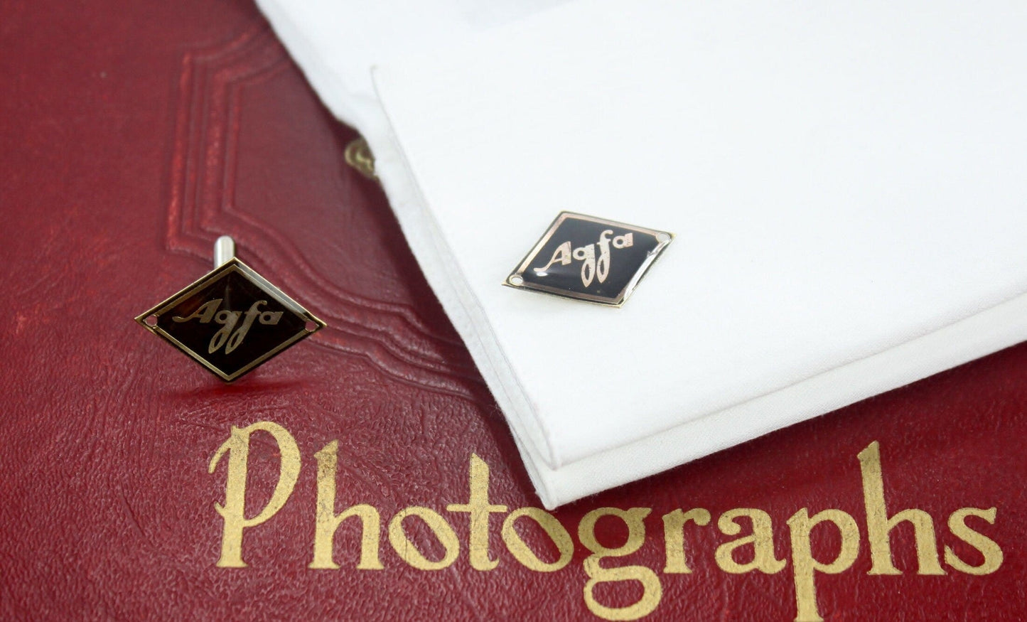 LightAndTimeArt Cufflinks Vintage Iconic AGFA Cuff Links, Gift for him, photographer gift, Handmade in USA, Eco-friendly Statement Jewelry for him, gift for dad