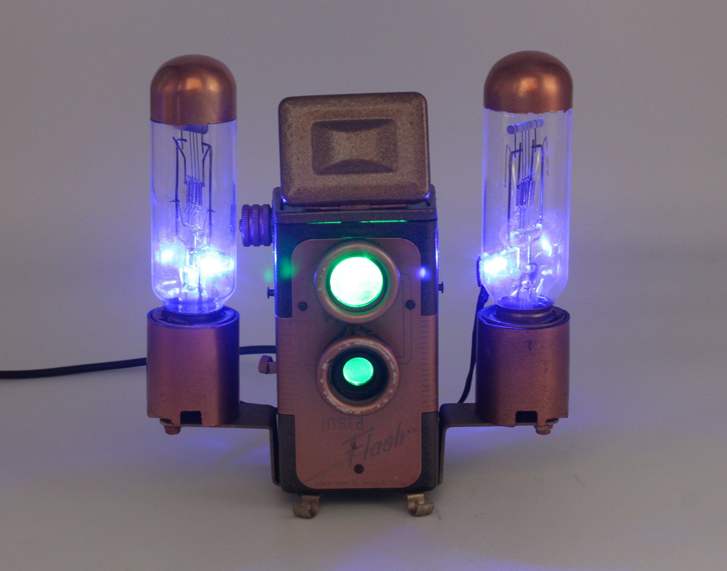 LightAndTimeArt Steampunk Lamp Steampunk LED Lamp, Vintage Insta-Flash Camera, Gifts for Geeks, Neo Victorian Lamp design, Cyberpunk Lamp, signed & numbered artwork