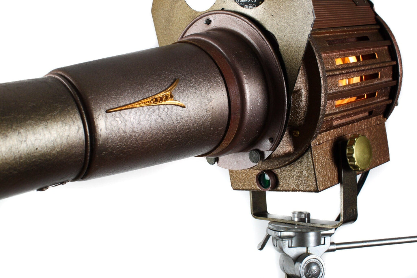 LightAndTimeArt Steampunk Lamp Steampunk Stage Light, Home Theater & Movie Room Decor, Vintage Thalhammer Tripod spotlight floor lamp