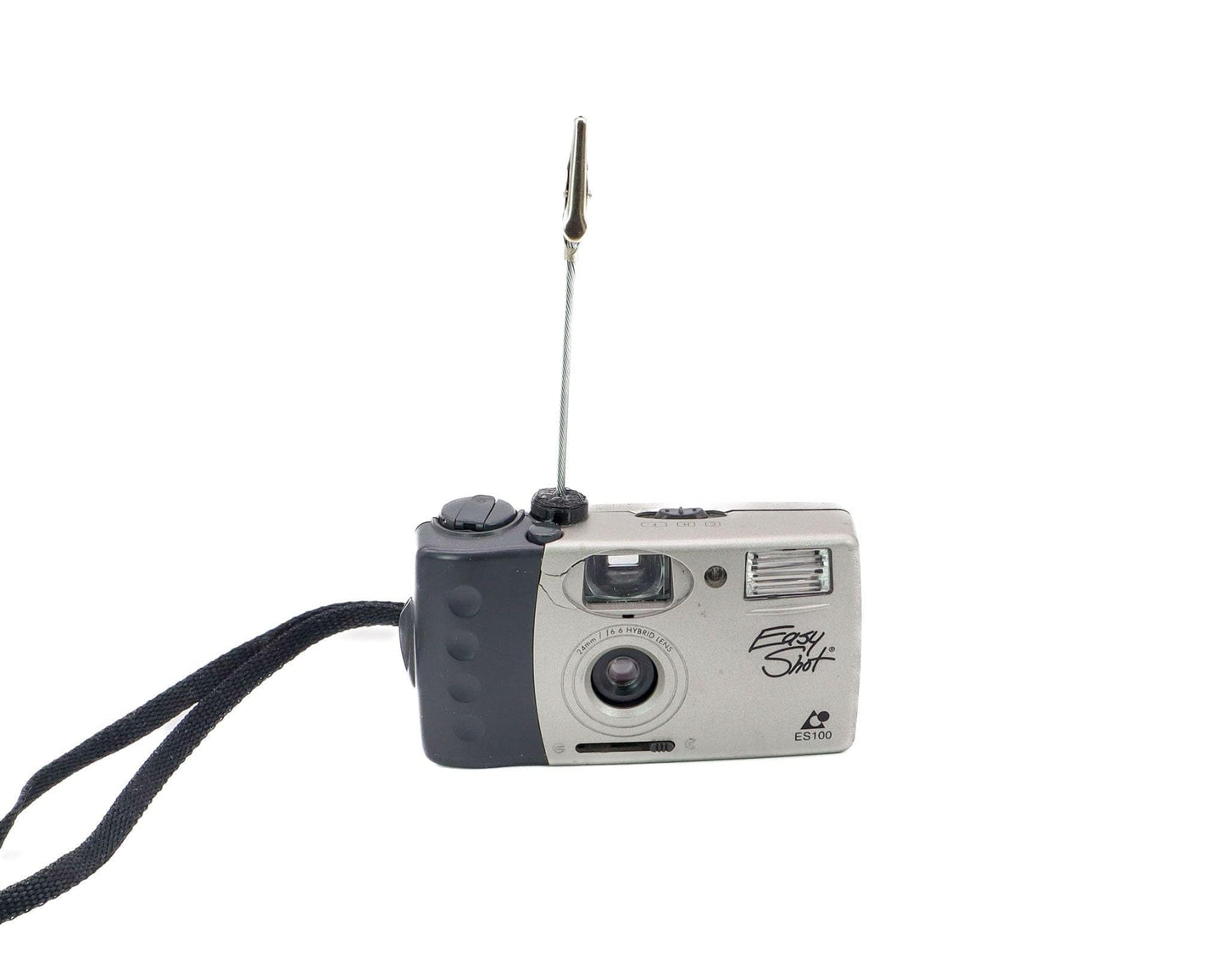 LightAndTimeArt Photo Holder Vintage Upcycled Camera Photo Holder - Silver Easy Shot 35mm Camera - Wedding Name Card Holder, Photo Stand for Instax Film