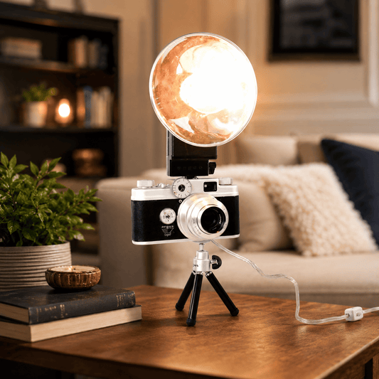 LightAndTimeArt Camera Lamp Vintage Reading or Task Lamp,  Argus C-four Camera, Photographer gift, Vintage Lover gift, retro design fan