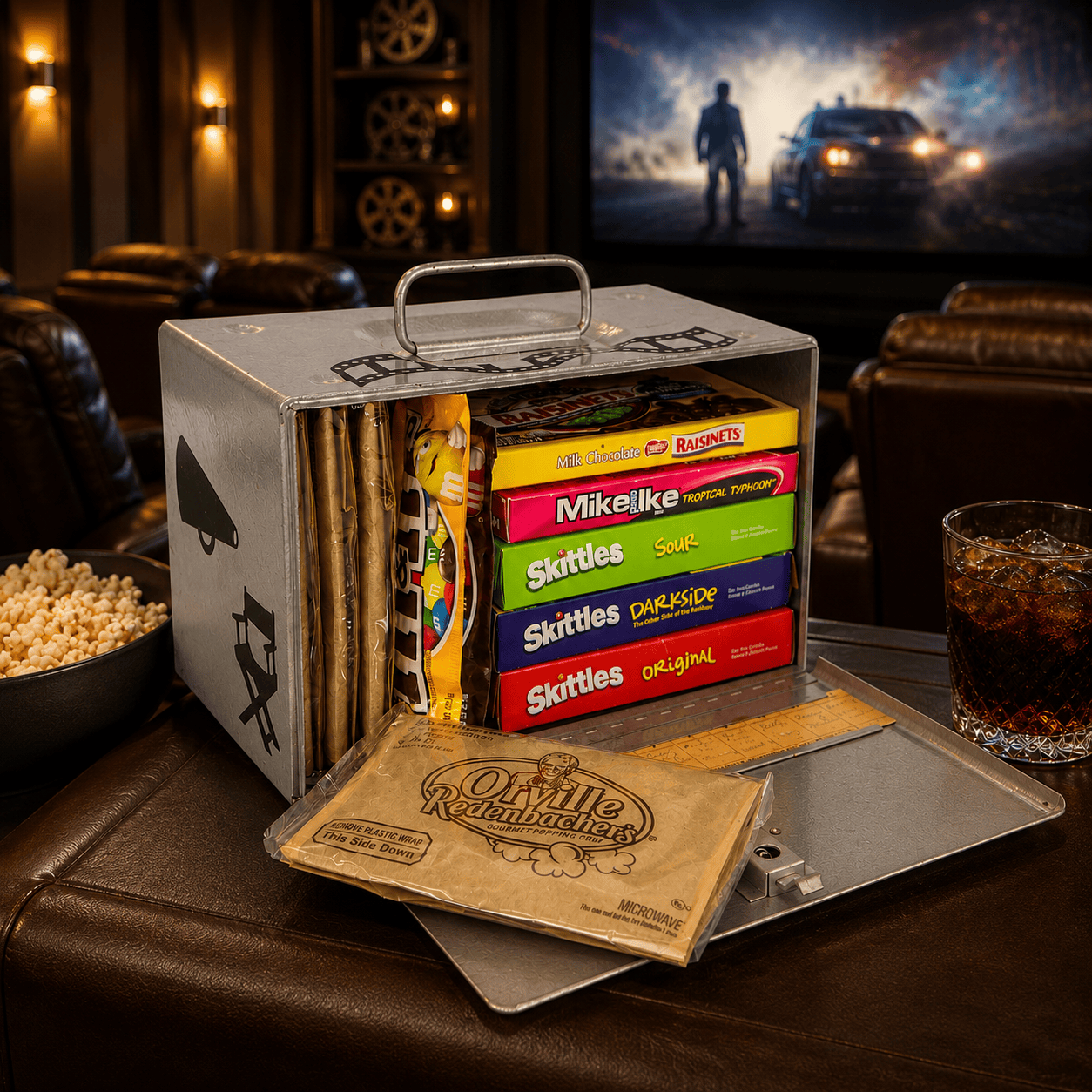 LightAndTimeArt Food Storage Containers Upcycled Vintage Brumberger 8mm Film Reel Case Candy Storage Box