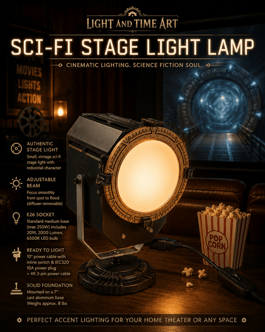 LightAndTimeArt Flood & Spot Lights Small, Stargate Sci-Fi Stage light, Home Theater & Movie Room Decor