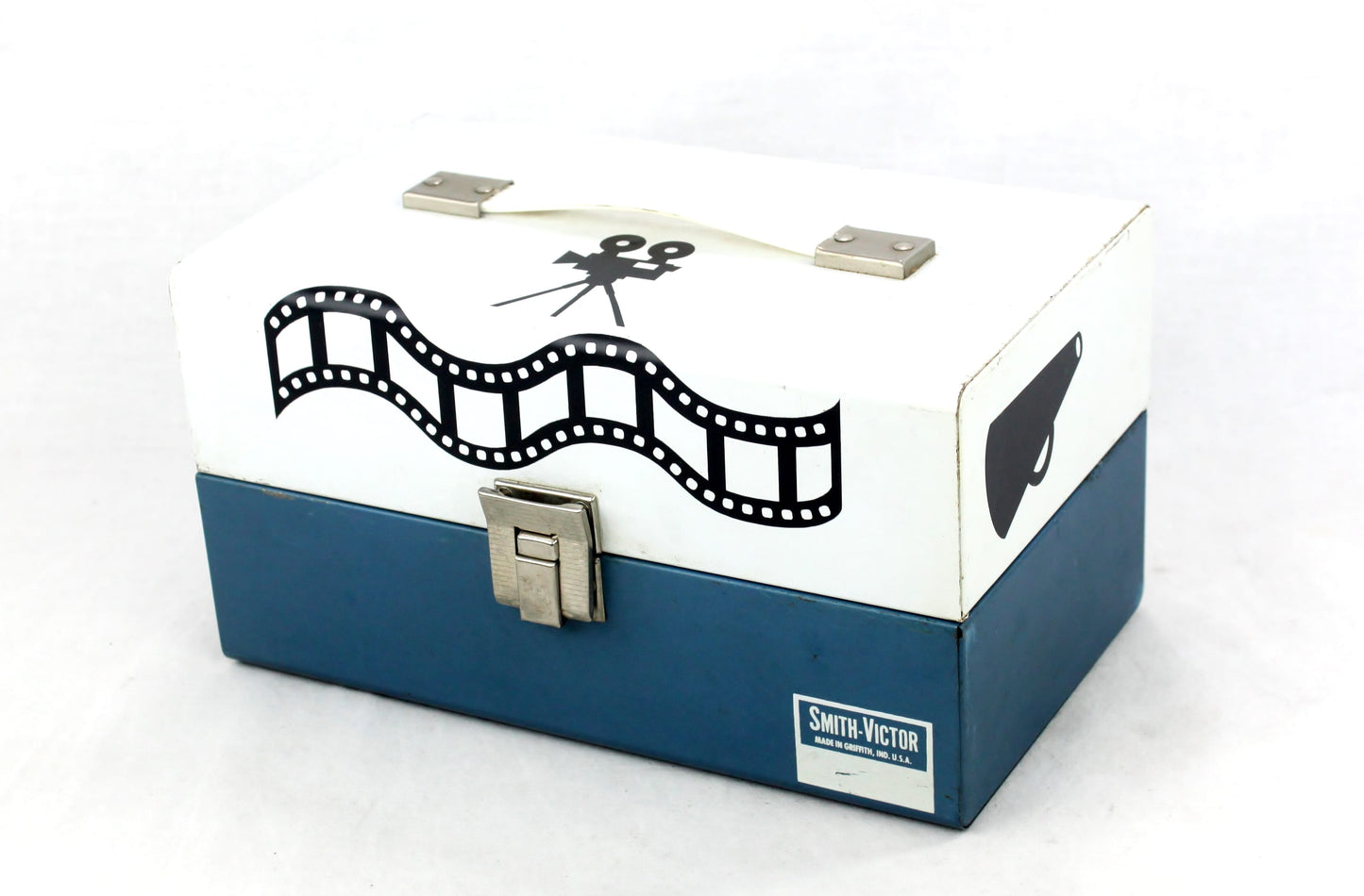 LightAndTimeArt Food Storage Containers Upcycled Blue&White Vintage 8mm Film Reel Case Candy Storage Box