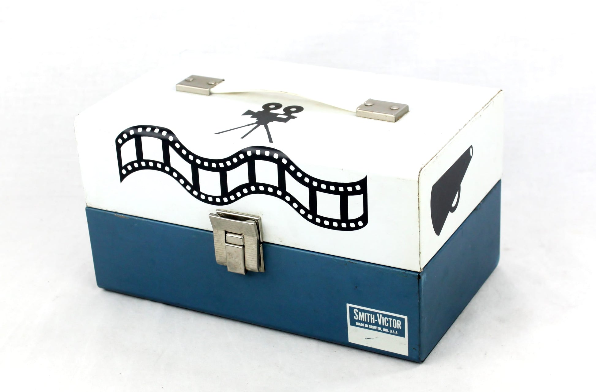 LightAndTimeArt Food Storage Containers Upcycled Blue&White Vintage 8mm Film Reel Case Candy Storage Box