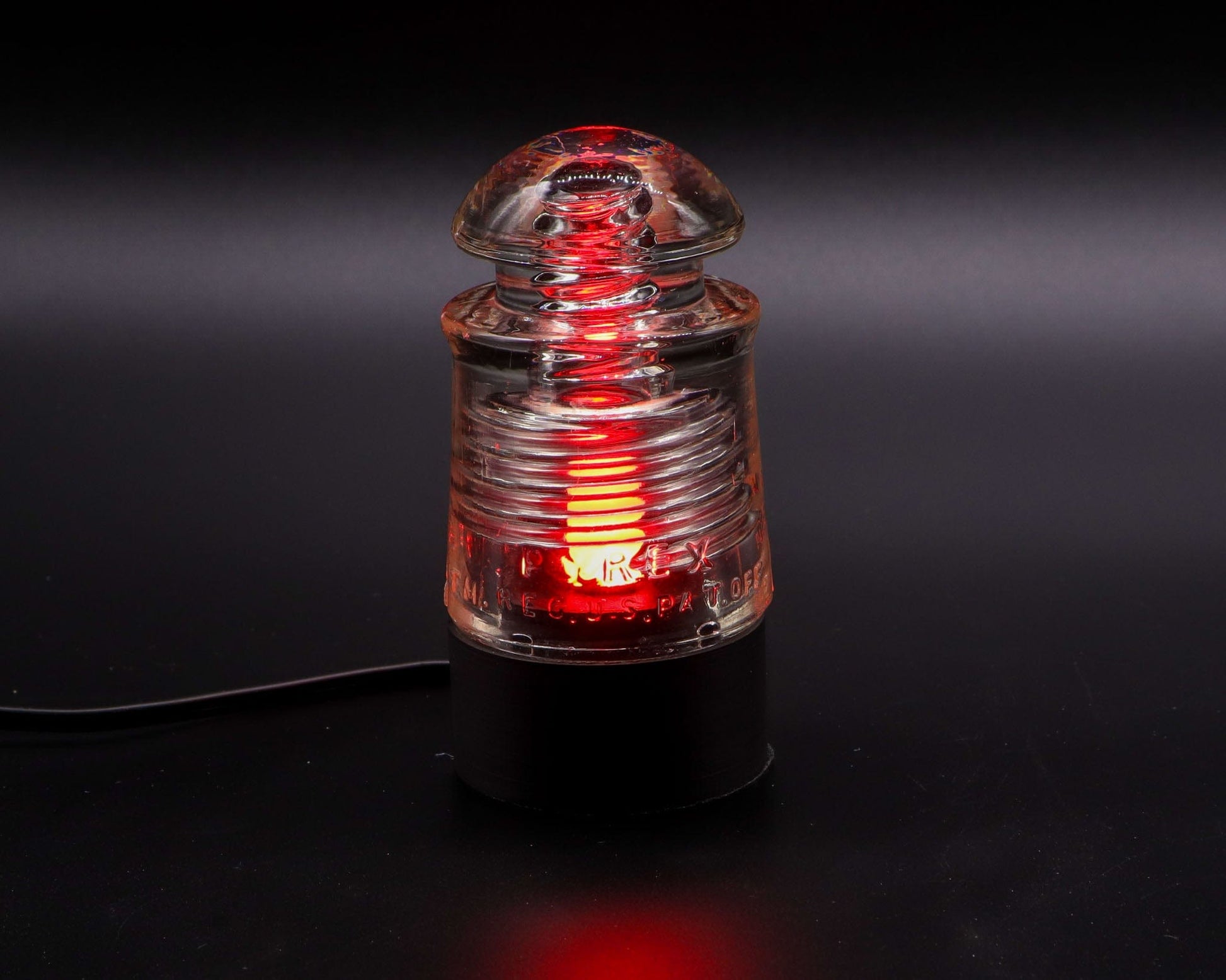 LightAndTimeArt Industrial lamp Lamp Base for "PYREX C17" Glass Insulators, Industrial Lighting, Man Cave Decor