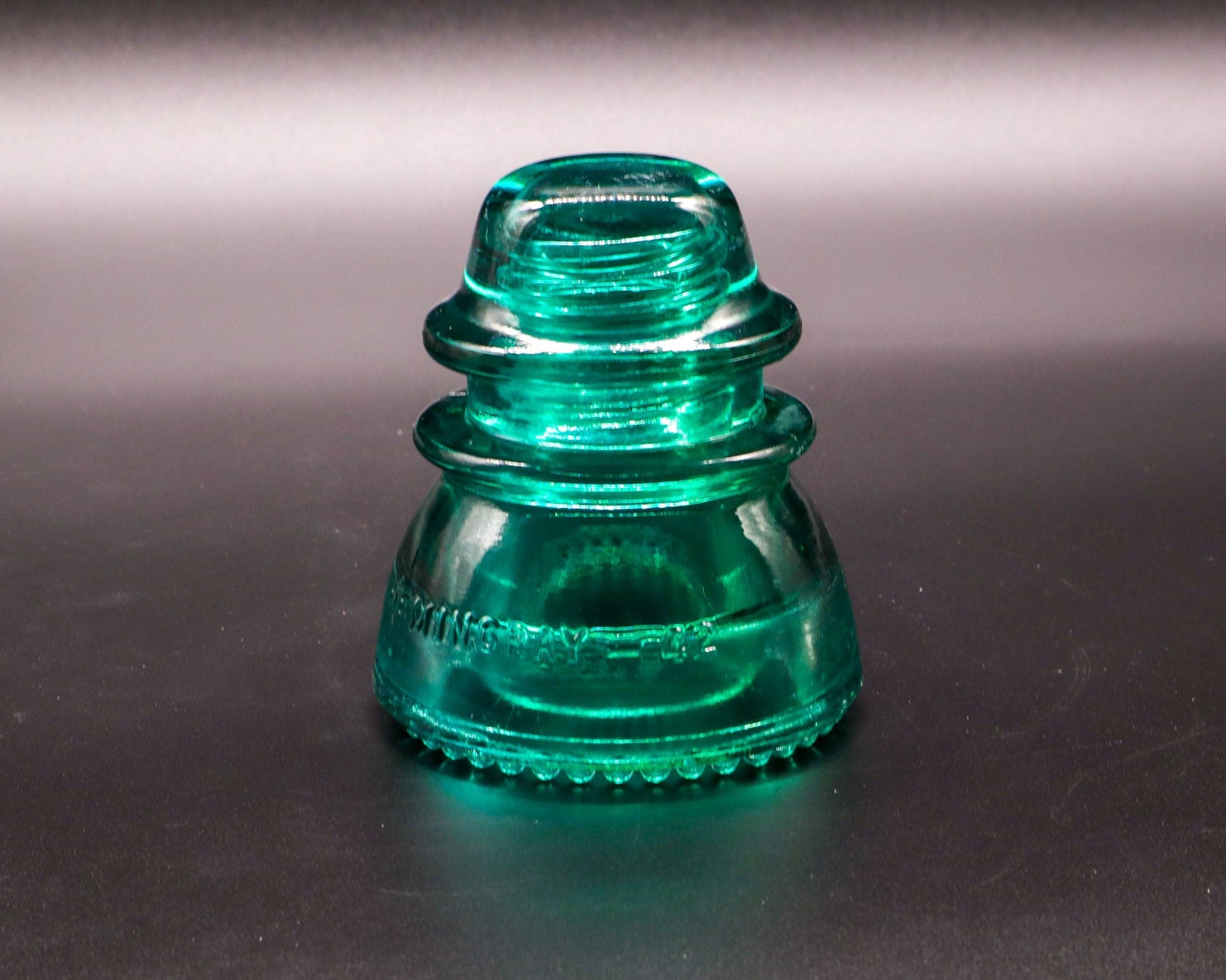 LightAndTimeArt Glass Insulator Hemingray-42 Aqua-Green Vintage Glass Insulator