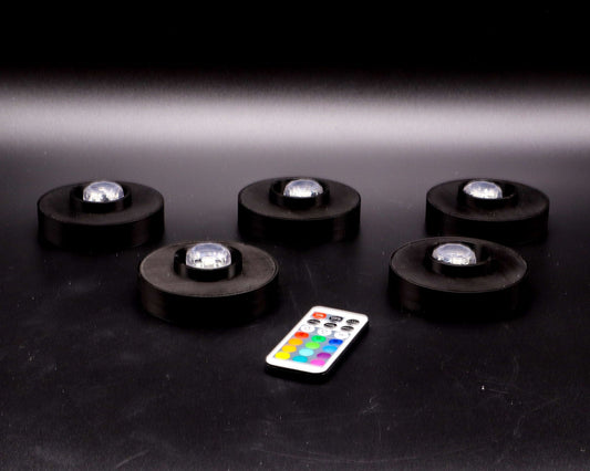 LightAndTimeArt Battery Powered Lamp base Battery Powered Lamp Base Set With Remote for "Hemingray-40, -42, -45" Glass Insulators