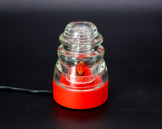 LightAndTimeArt Lamp base Red Lamp Base for "Hemingray-40, -42, -45" Glass Insulators