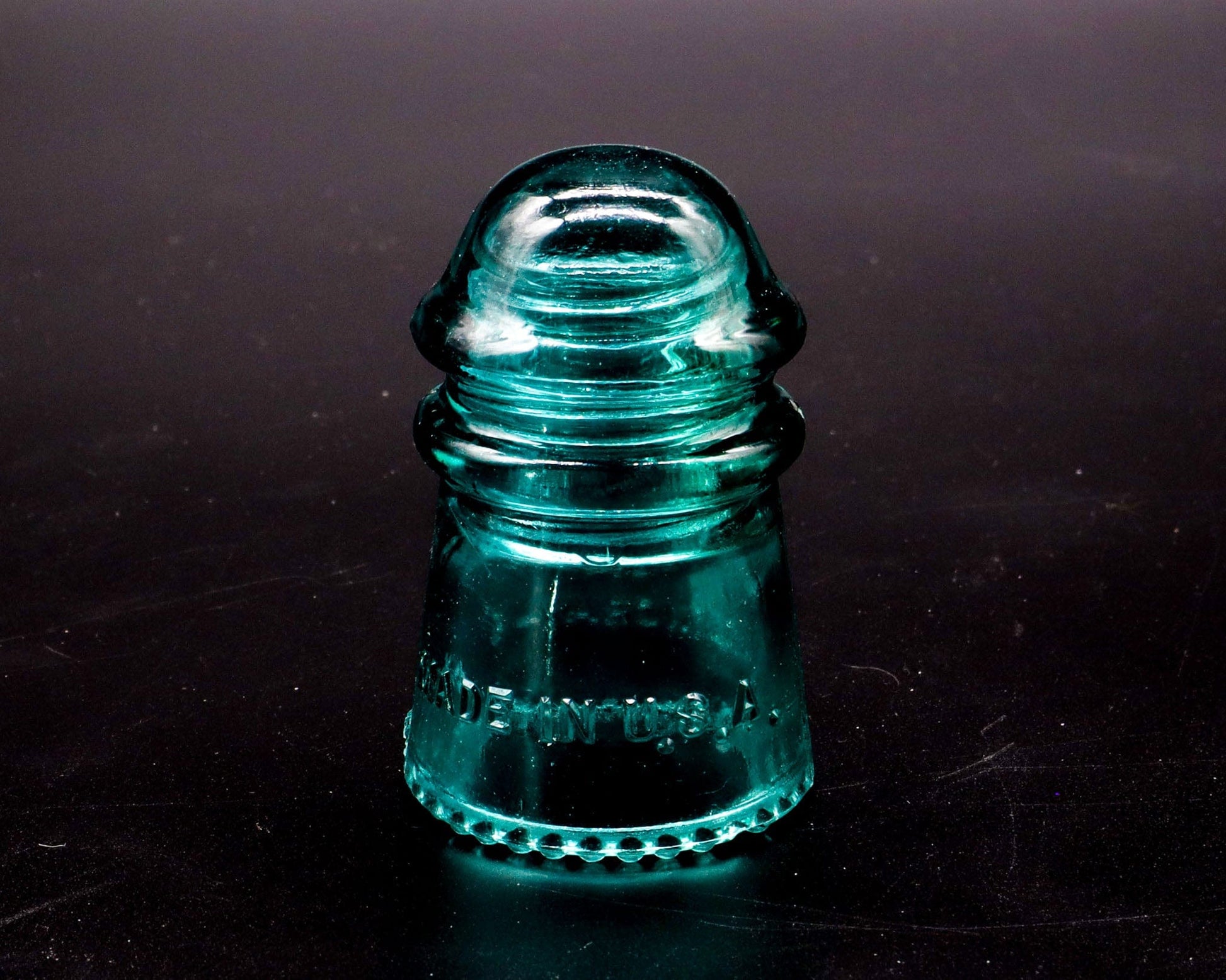 LightAndTimeArt Glass Insulator Hemingray-9 Aqua-Clear Vintage Glass Insulator