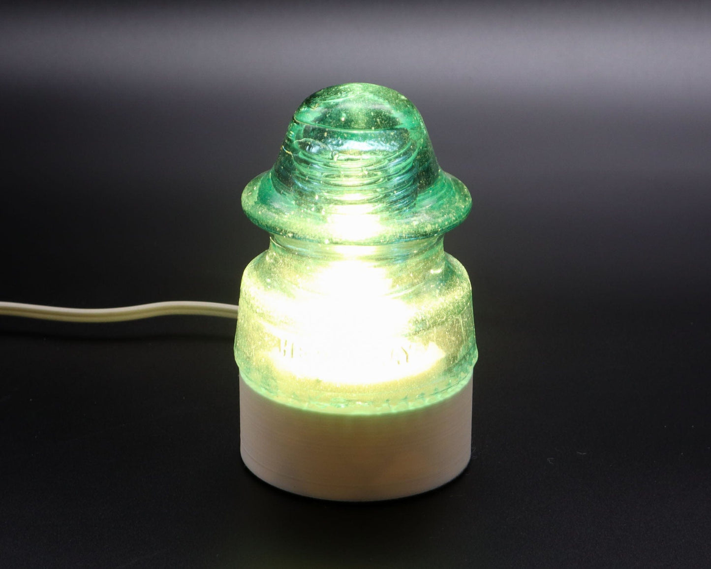 LightAndTimeArt Lamp base Lamp Base for "Hemingray-20, Petticoat" Glass Insulators, Industrial Lighting, Man Cave Decor