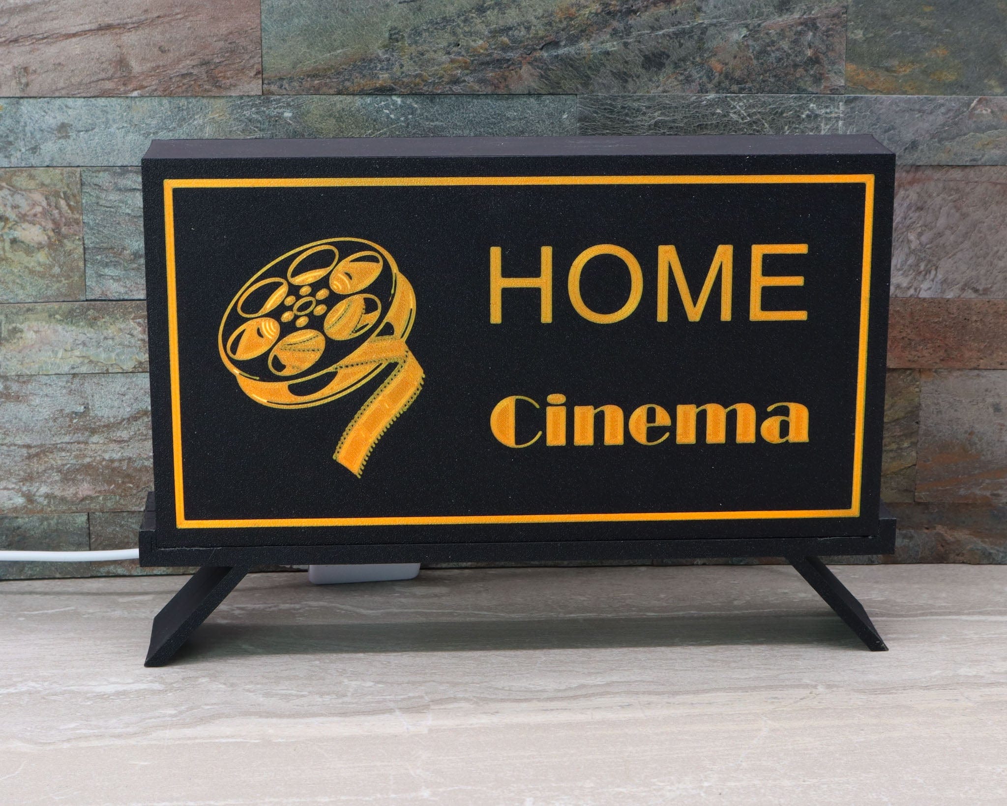 Retro Glow: Vintage Themed Home Theater Lightbox – LightAndTimeArt