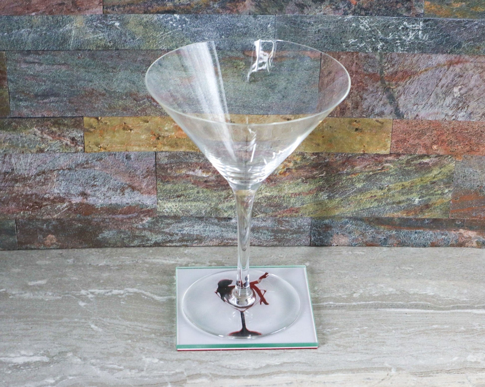 LightAndTimeArt Coaster Customizable Vintage Pin-Up Martini Glass Coaster Set by LightAndTimeArt