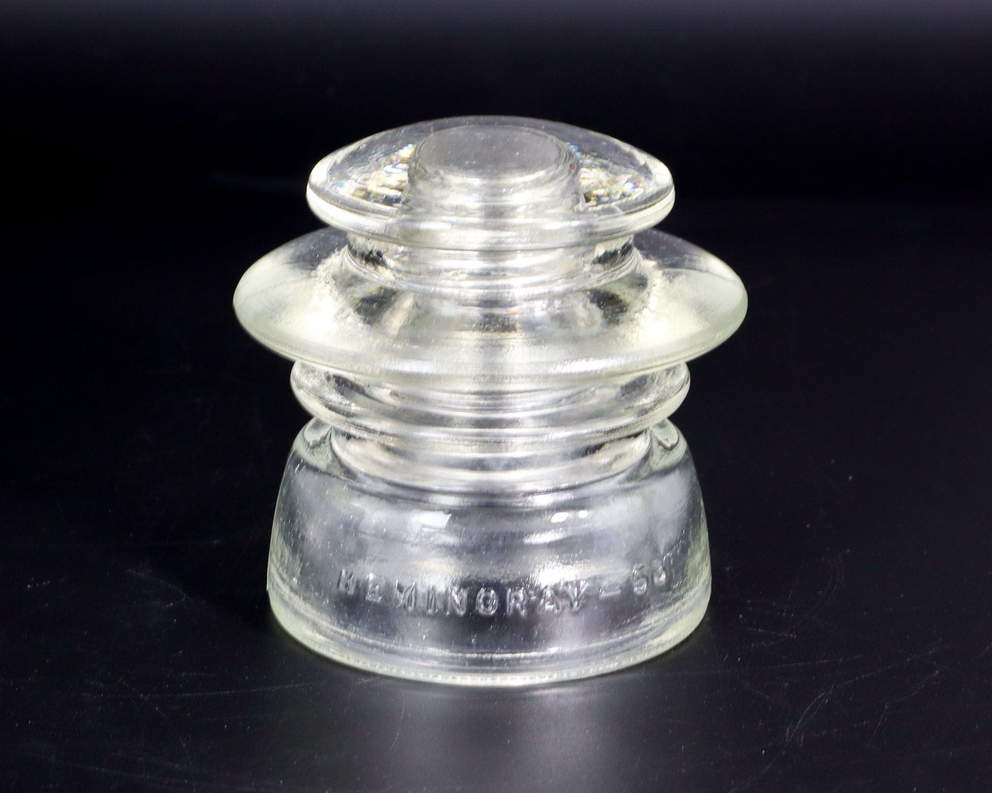 LightAndTimeArt Glass Insulator Hemingray-53 Clear Vintage Glass Insulator