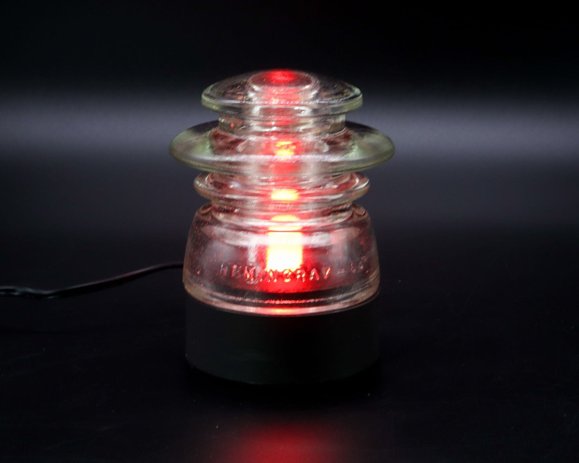 LightAndTimeArt Lamp base Lamp Base for "Hemingray-53" Glass Insulators, Industrial Lighting, Man Cave Decor