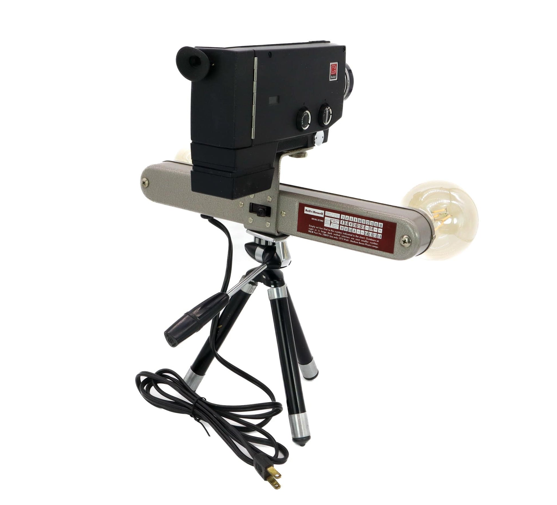 Movie Camera Lamp 1960's 8mm Kodak Camera Bell Howell Light