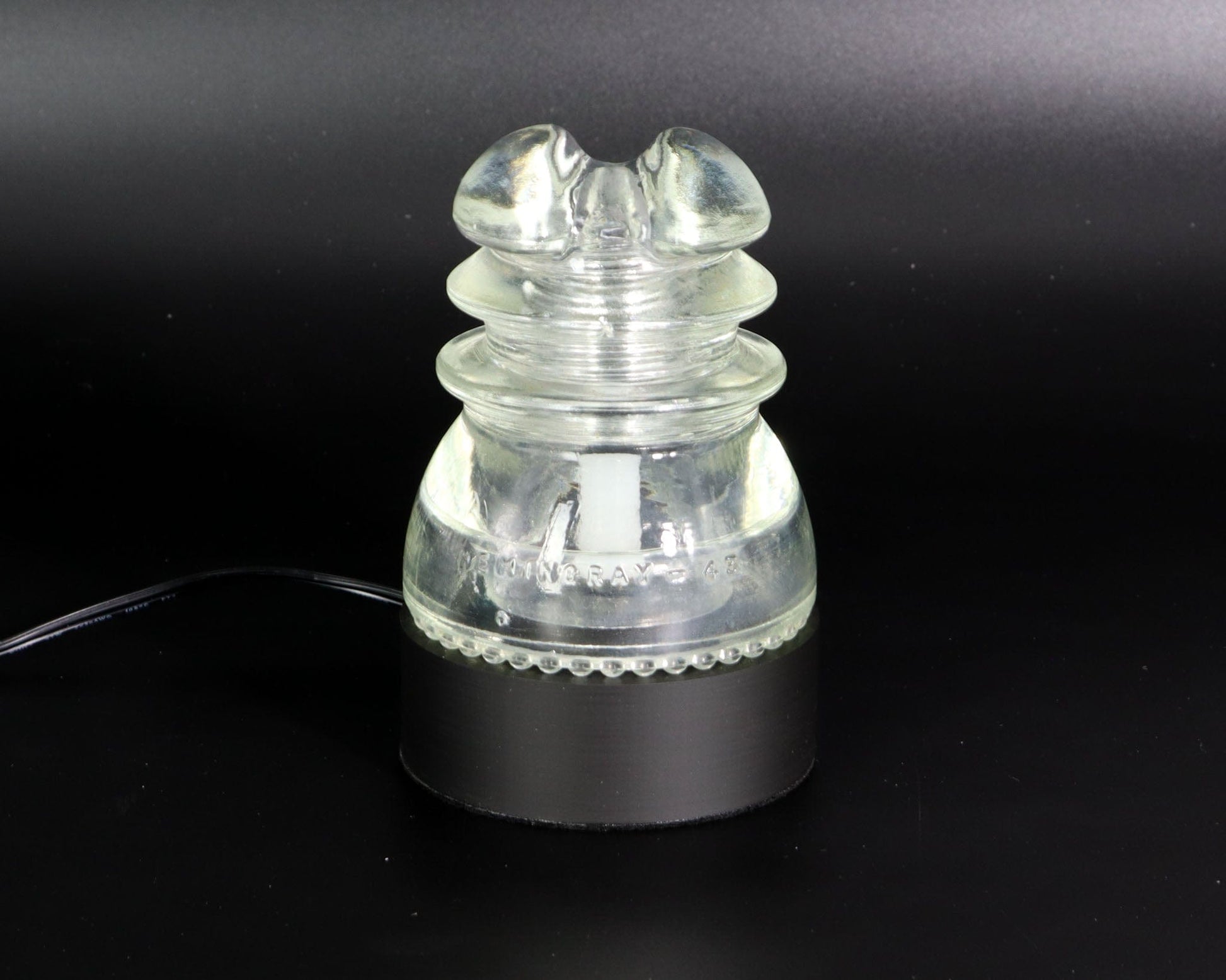 LightAndTimeArt Lamp base Lamp Base for "Hemingray-43" Glass Insulators