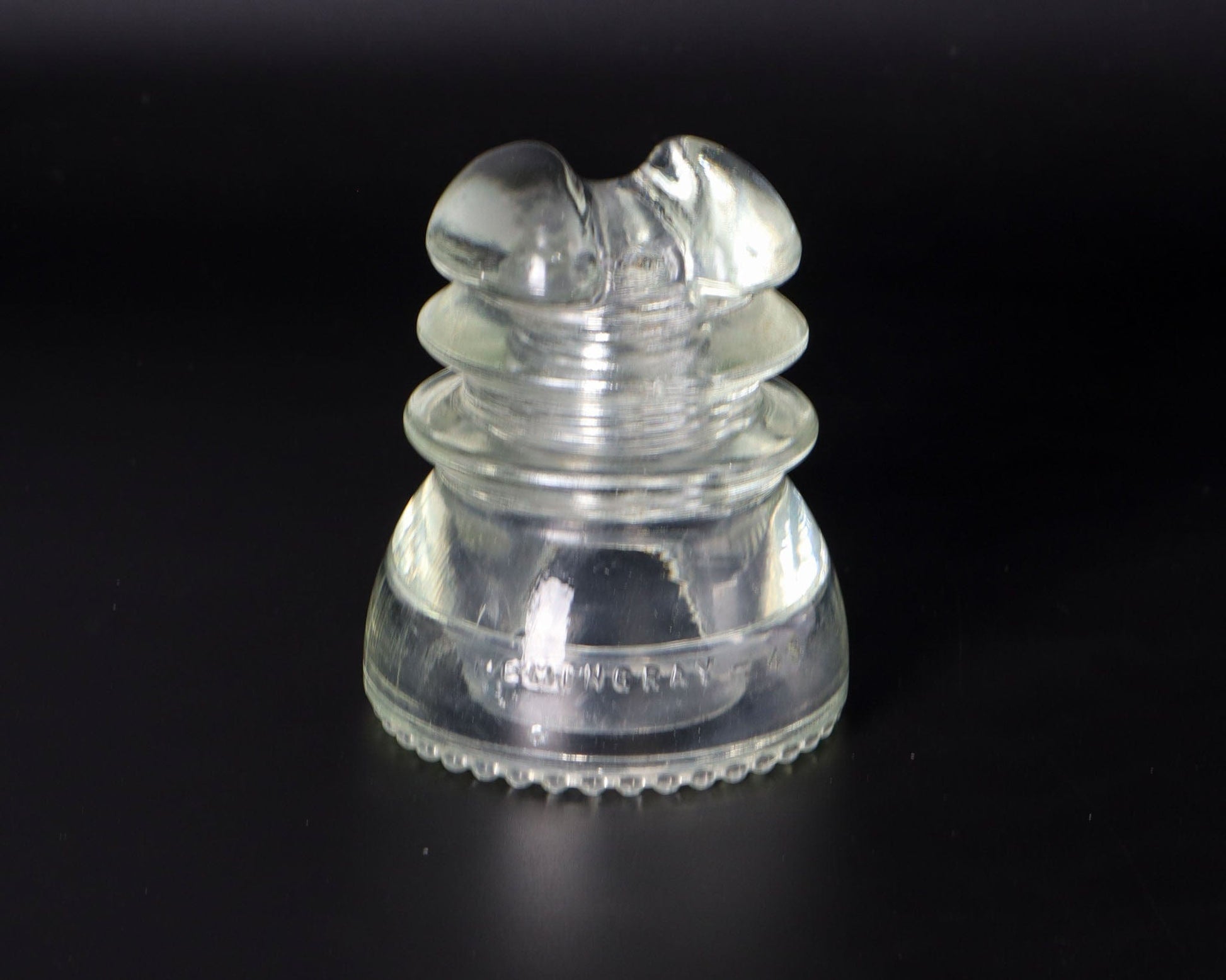 LightAndTimeArt Glass Insulator Hemingray-43 Aqua-Clear Vintage Glass Insulator