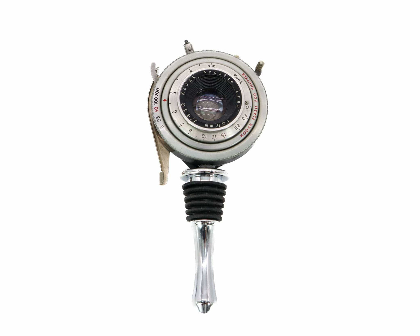 LightAndTimeArt Bottle Stoppers & Savers Bottle Stopper with Vintage Flash 200 Camera Lens