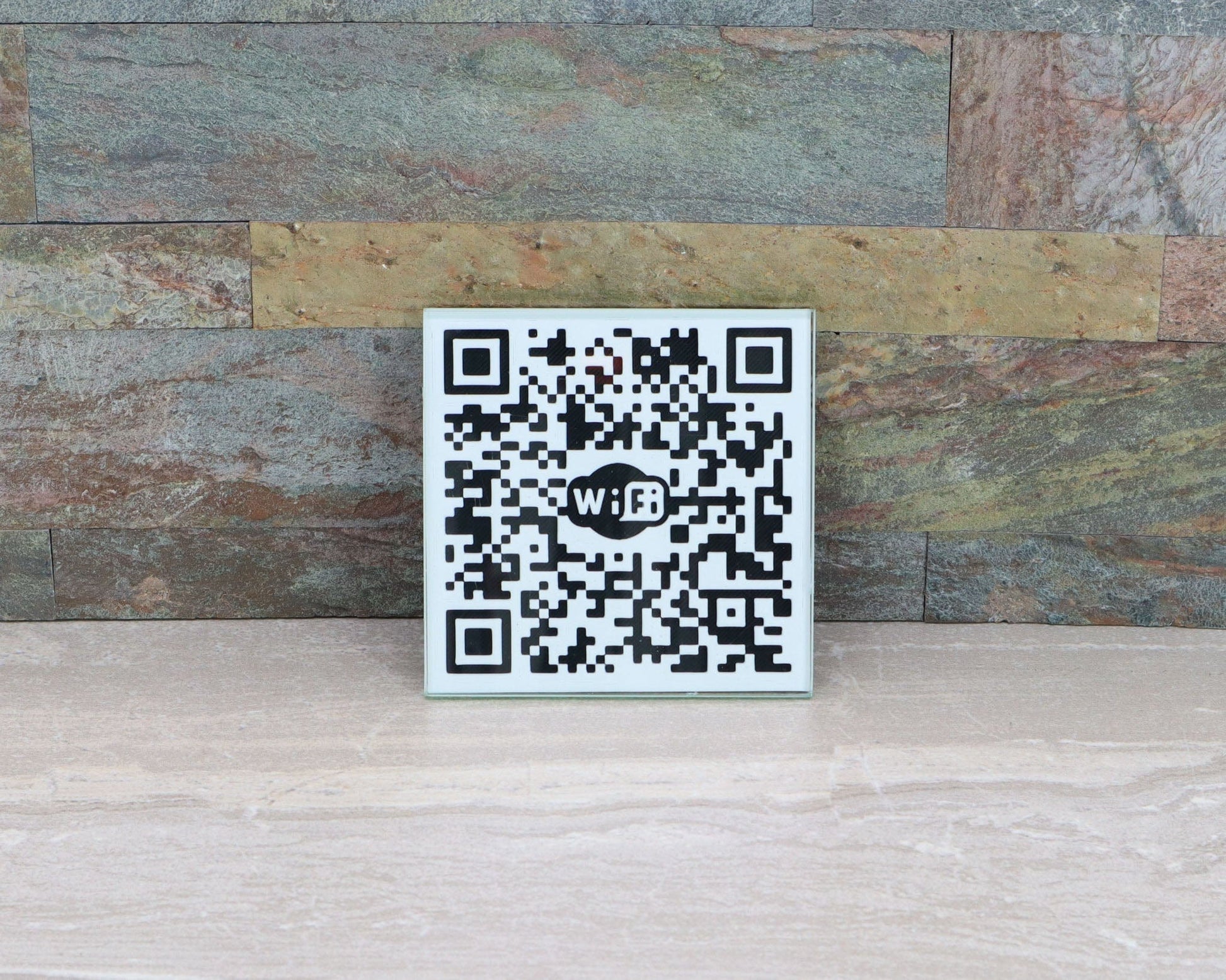 LightAndTimeArt Coaster Personalized Wi-Fi QR Code Glass Coaster, Guest House Coasters, Airbnb Superhost Coasters, Rental House Decor, VRBO WIFI