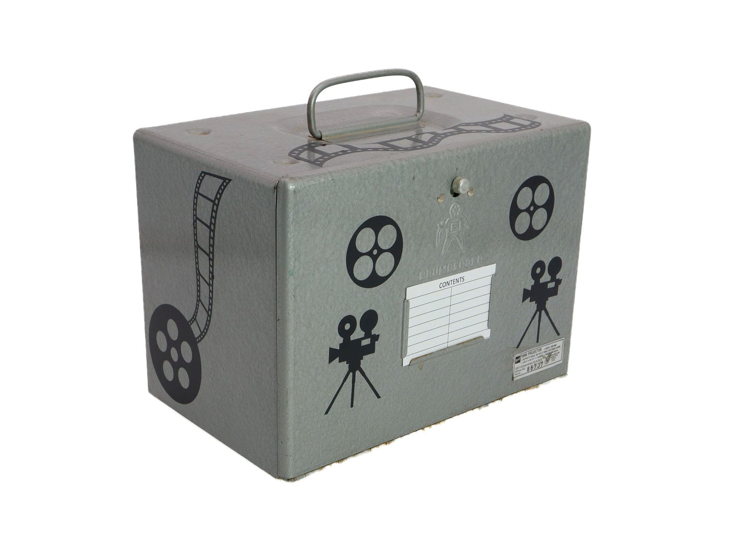 LightAndTimeArt Food Storage Containers Vintage 8 MM Silver Movie Metal Carrying Case - Movie Night - Candy Store