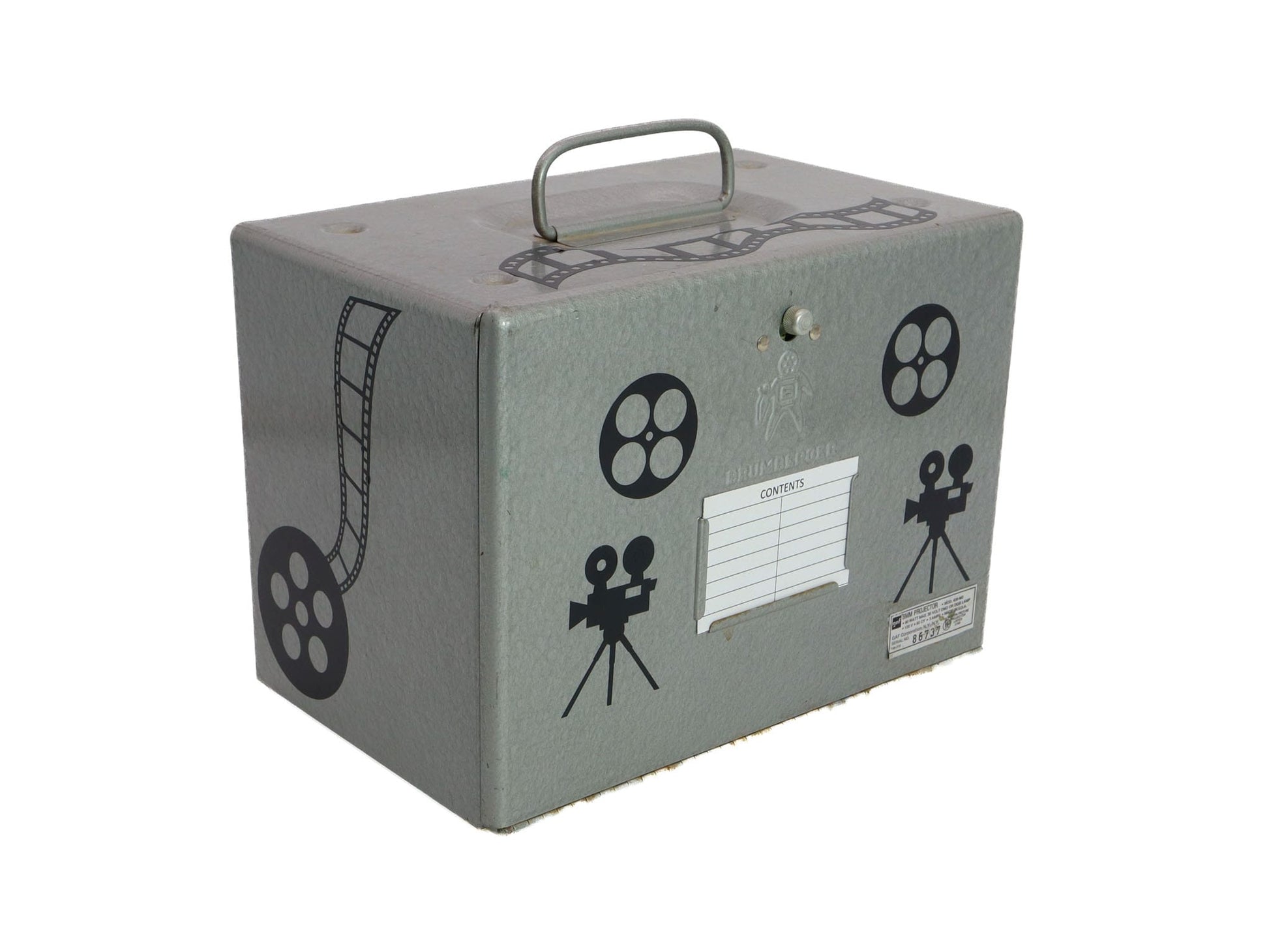 LightAndTimeArt Food Storage Containers Vintage 8 MM Silver Movie Metal Carrying Case - Movie Night - Candy Store