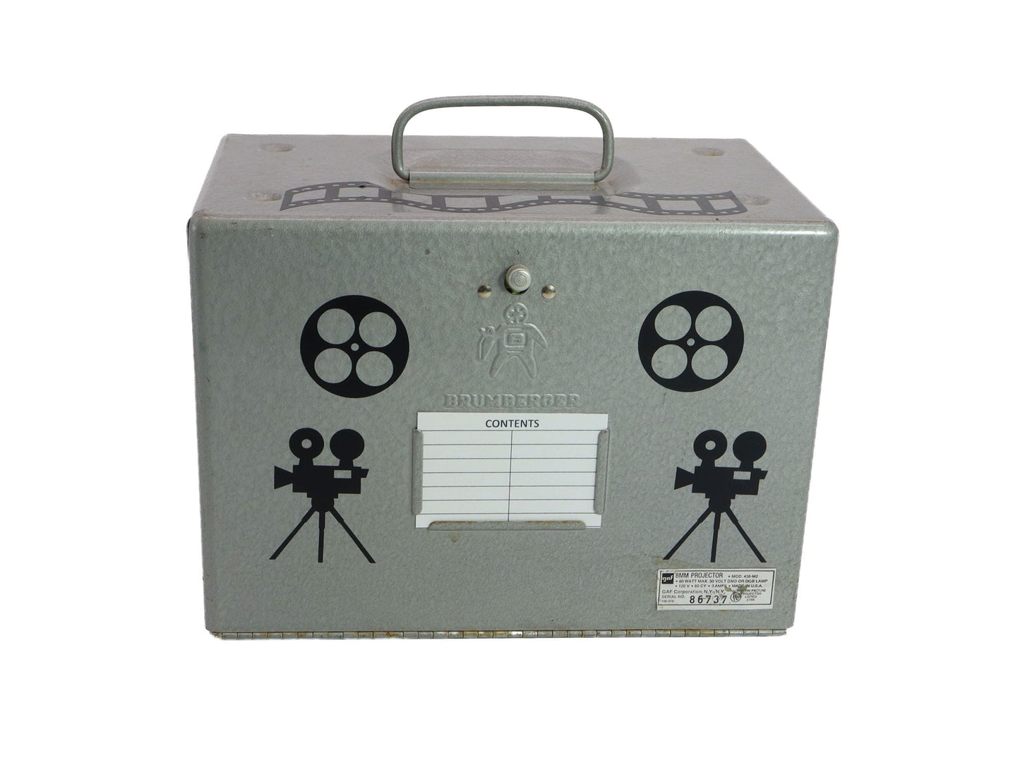 LightAndTimeArt Food Storage Containers Vintage 8 MM Silver Movie Metal Carrying Case - Movie Night - Candy Store
