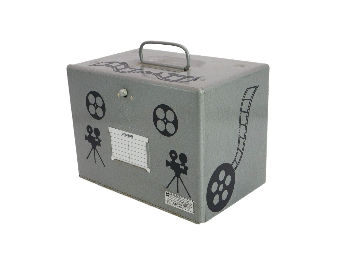LightAndTimeArt Food Storage Containers Vintage 8 MM Silver Movie Metal Carrying Case - Movie Night - Candy Store