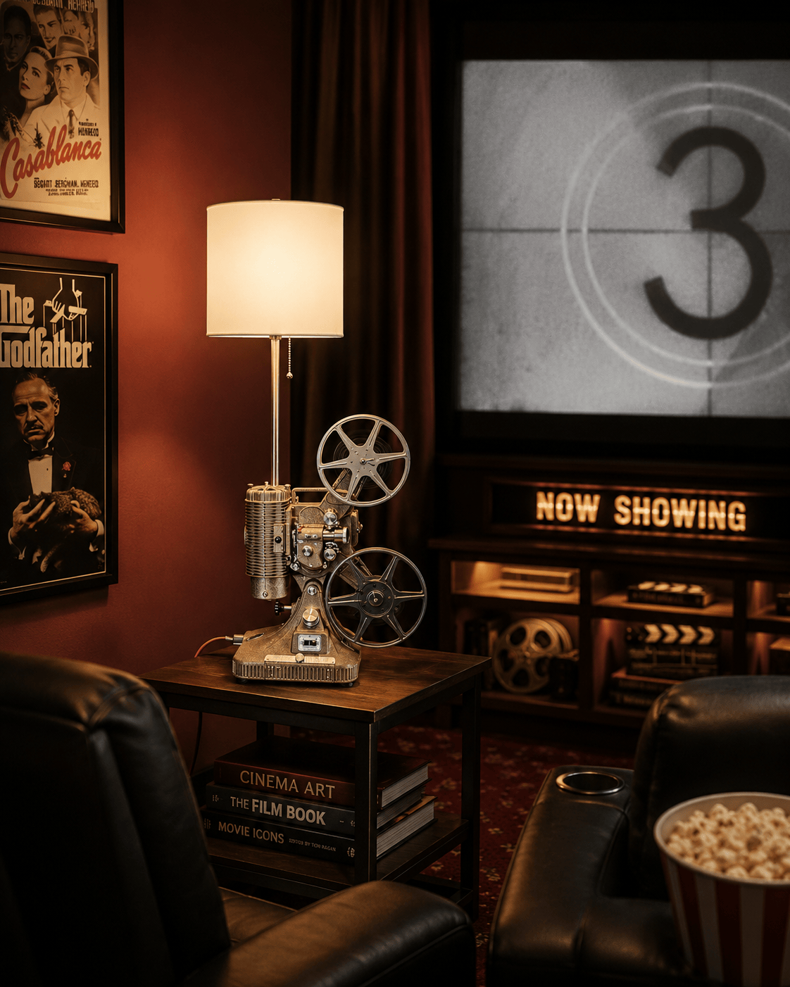 LightAndTimeArt Projector Lamp Vintage Table / Desk Lamp, Keystone Projector Lamp, Hollywood & Movie Theater décor, Film Art, Movie room, Home Theater , Film Maker Gift