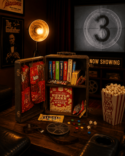 LightAndTimeArt Food Storage Containers Vintage Popcorn and Candy Storage Cabinet, Movie Room & Home Theater Décor, 1950 Keystone 8mm Projector Case
