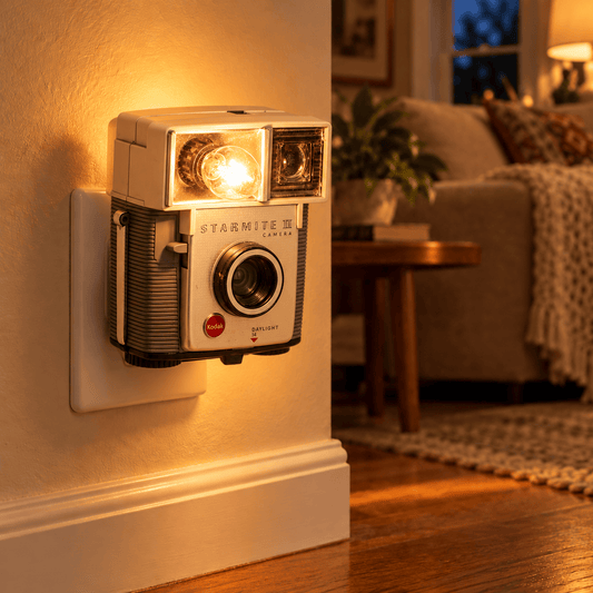 LightAndTimeArt Nightlight Old-fashioned Camera Nightlight - Kodak Brownie Starmite II/III, eco-friendly upcycled lamp