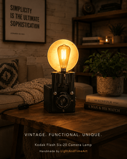 LightAndTimeArt Camera Lamp LED Reading Lamp - Task Lamp  - Brownie Flash Six-20 Camera lamp, 50' table lamp, task lamp, mid-century light