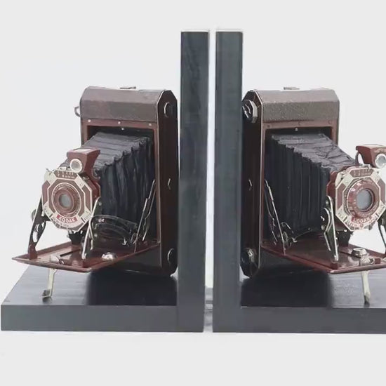Vintage Kodak Art Deco Folding Cameras - Antique Decorative Camera Bookends, Home Theater Décor, Movie Room, DVD Holder, Ecofriendly Gift
