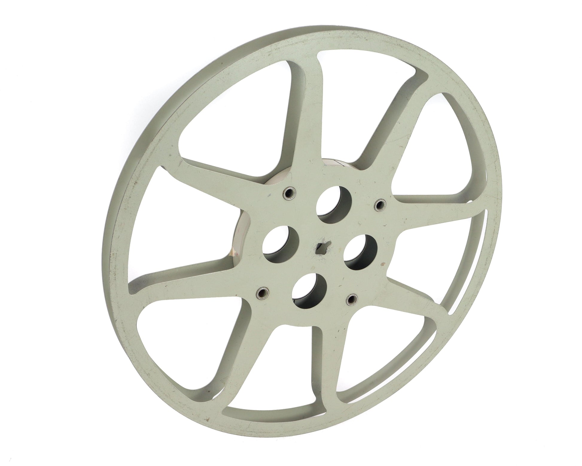 Vintage Putty Gray 16mm 1200FT 12 film reel - Home Theater Accessories,  Movie room decor