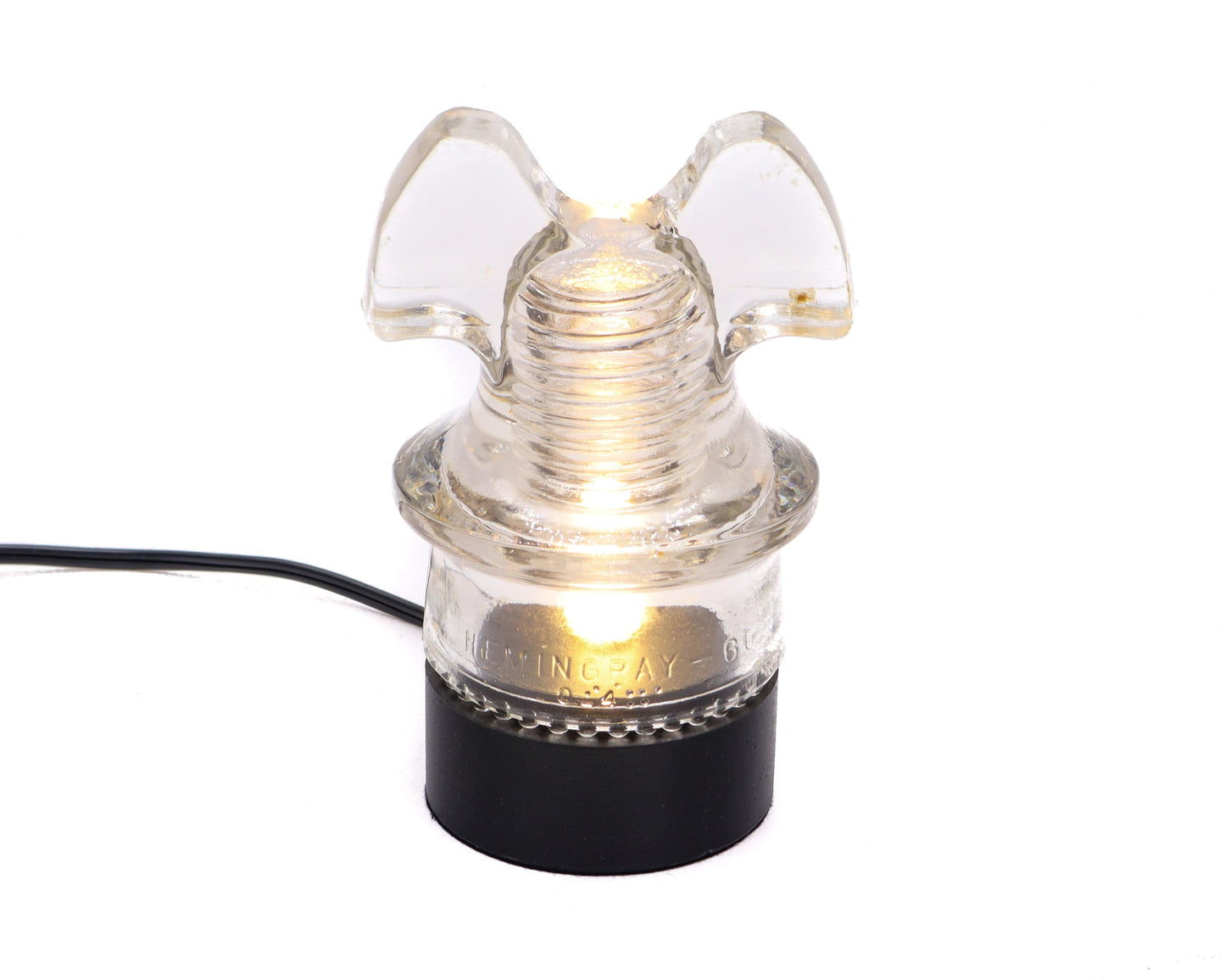LightAndTimeArt Industrial lamp Lamp Base for "Hemingray-60" Glass Insulators, Industrial Lighting, Man Cave Deco, Neo Victorian Lamp design, Cyberpunk Lamp