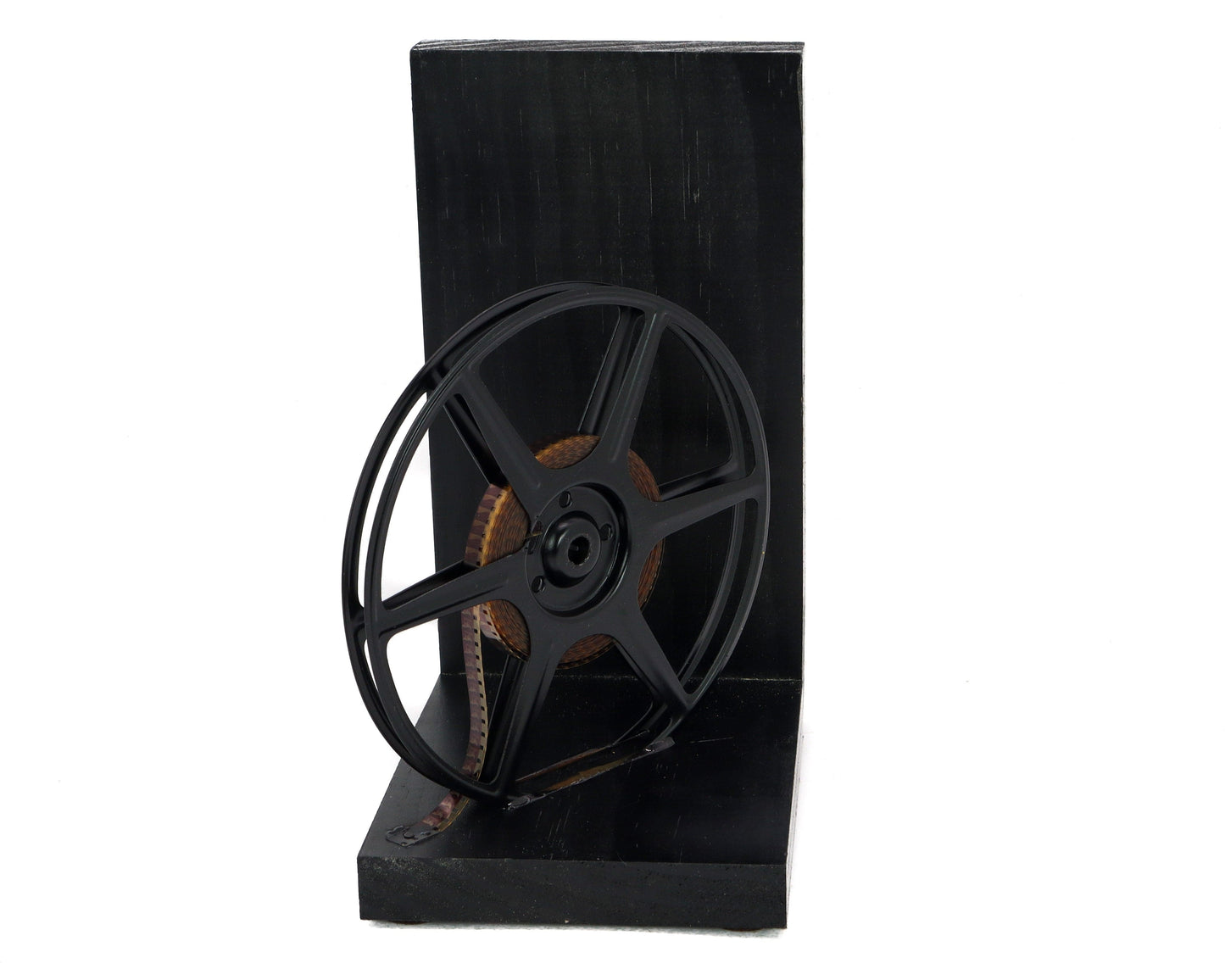 LightAndTimeArt Bookends Single 6" Vintage 8mm Film Reel Bookend, Custom Order, Handmade in USA