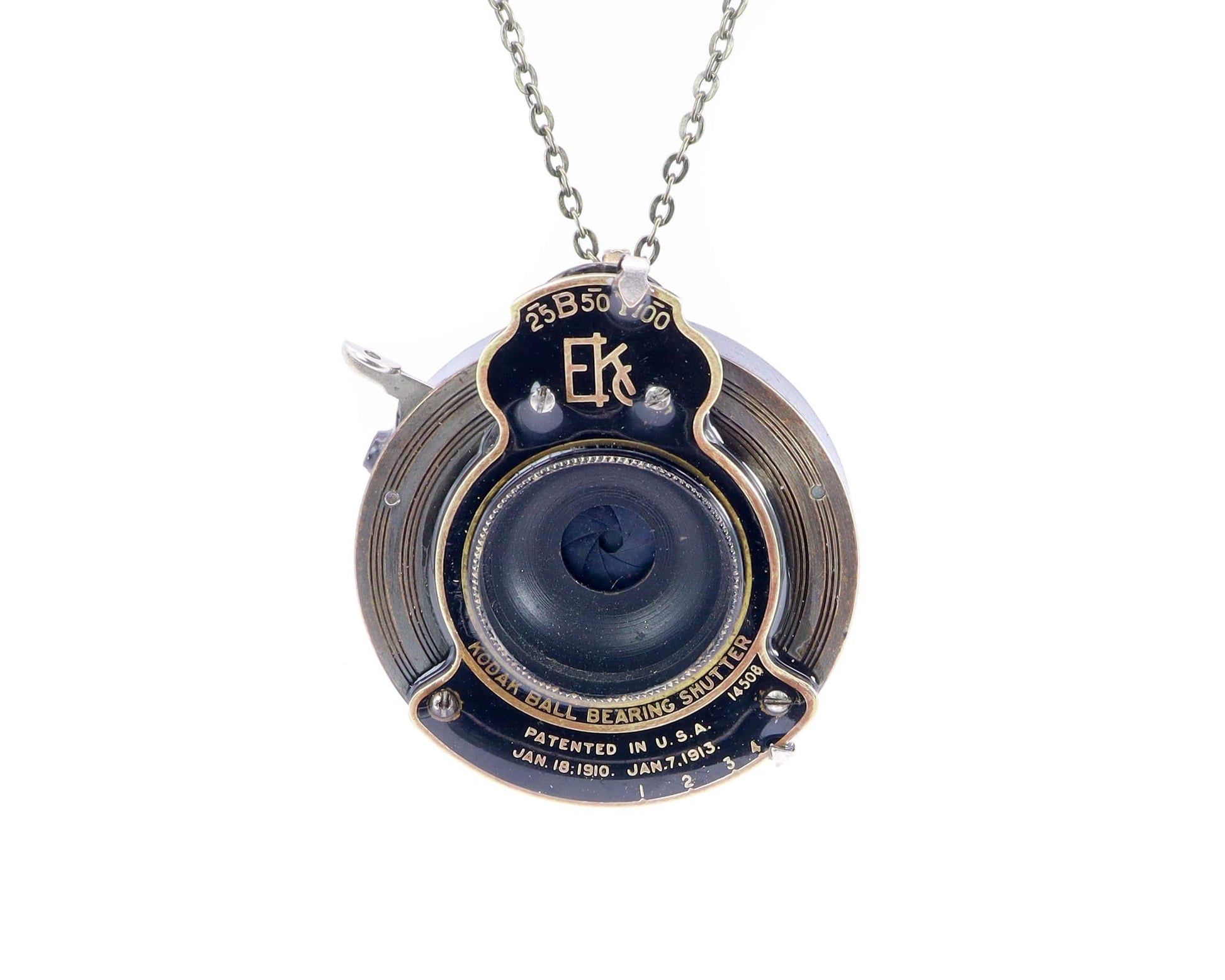 Vintage Medium Camera Lens Pendant Necklace, Gift for Wife, Eco-Friendly Upcycled Statement Jewelry for Her, Handmade Steampunk Jewelry Style 1
