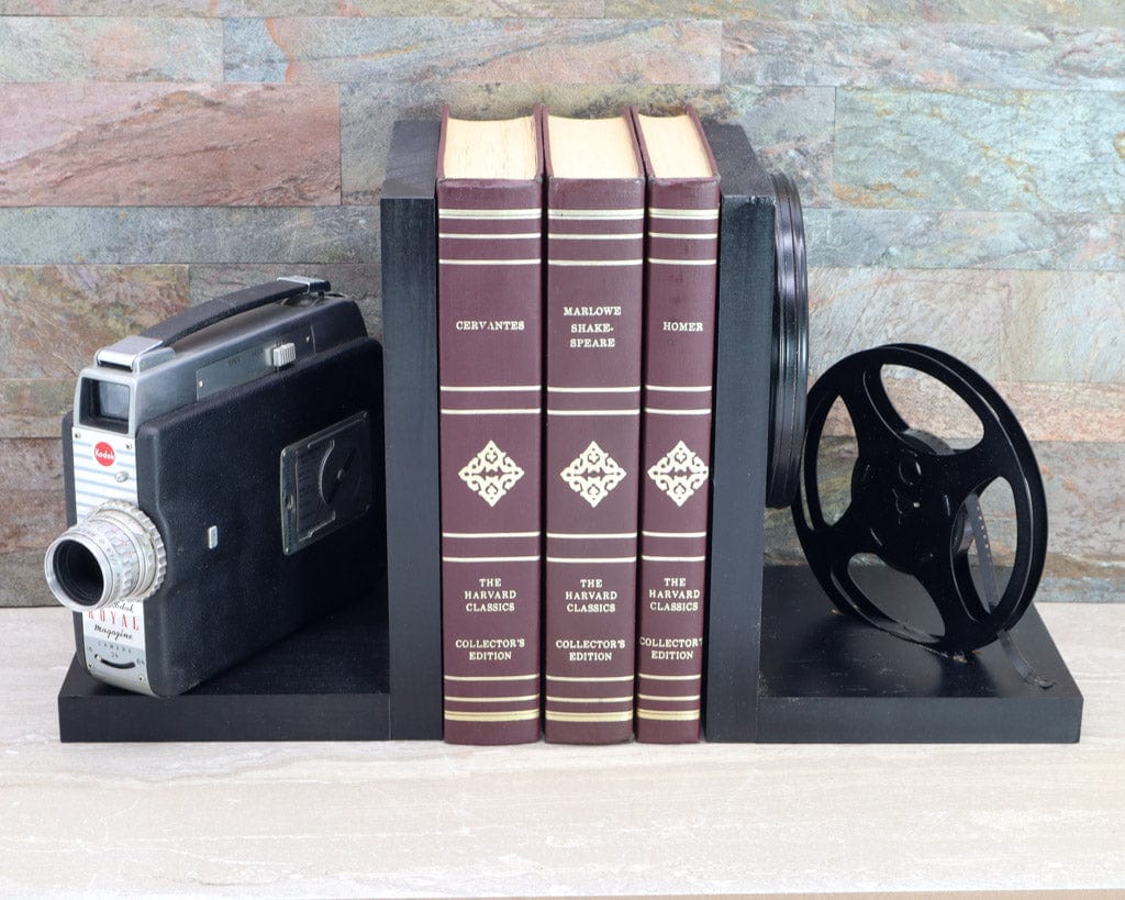 LightAndTimeArt Bookends Vintage Kodak Royal Magazine Camera Bookends, DVD Holder, Home Theater, Movie Room Decor, DVD Holder