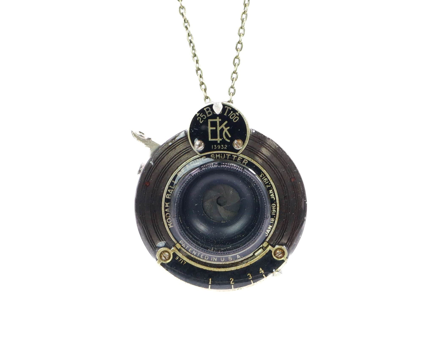 LightAndTimeArt Charms & Pendants Vintage Medium Camera Lens Pendant Necklace, Gift for Wife, Eco-friendly upcycled Statement Jewelry for her, handmade steampunk jewelry