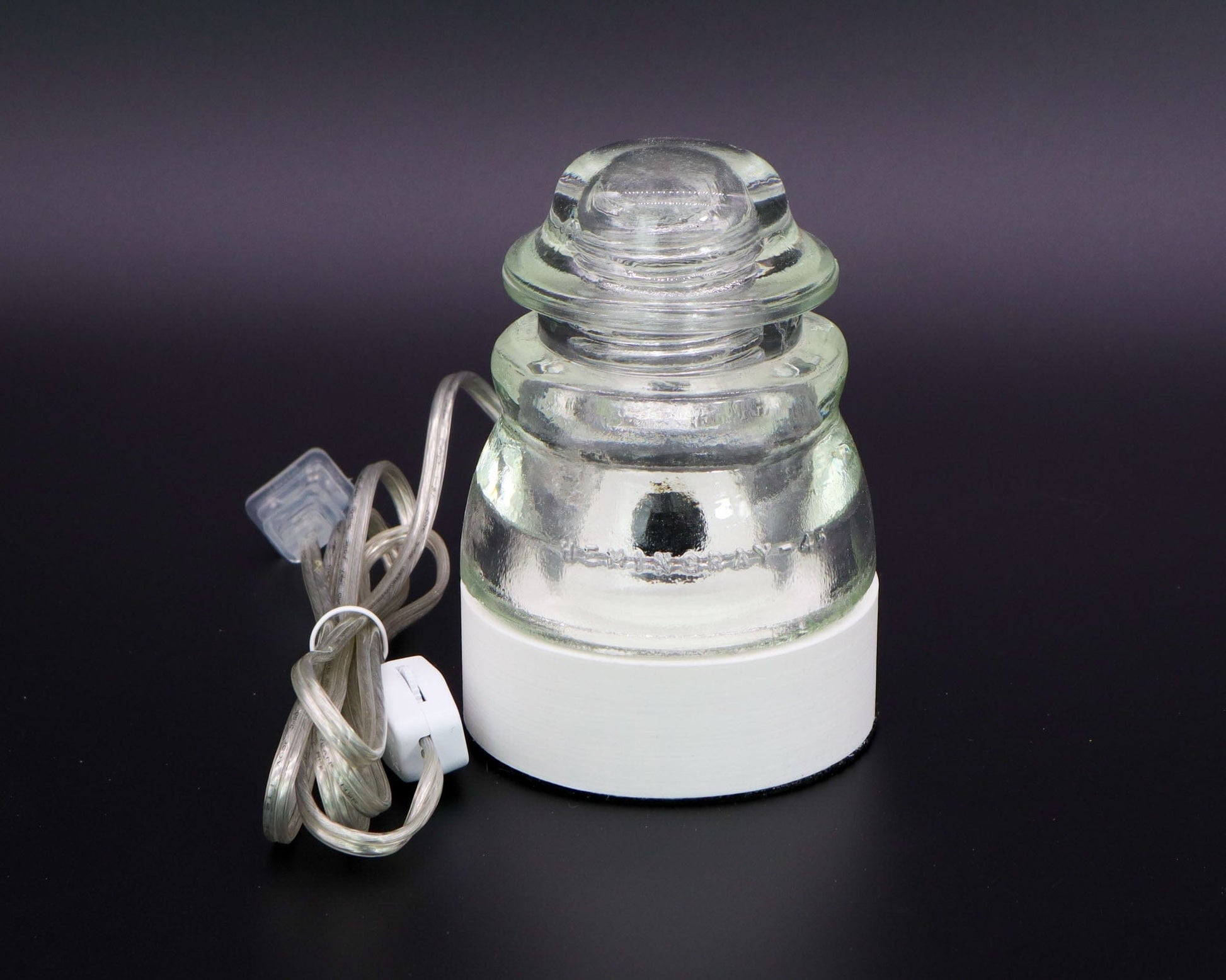 LightAndTimeArt Lamp base Lamp Base for "Hemingray-40, -42, -45" Glass Insulators, Industrial Lighting, Man Cave Decor