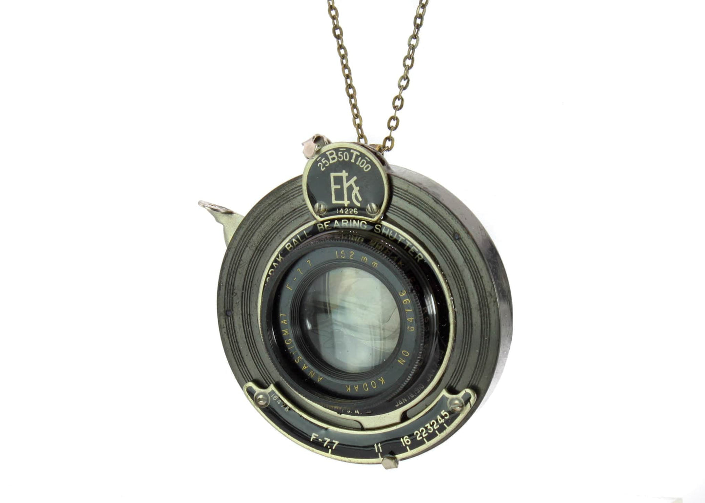 LightAndTimeArt Charms & Pendants Large Vintage Camera Lens Pendant Necklace, Gift for Wife, Eco-friendly upcycled Statement Jewelry, handmade steampunk jewelry gift