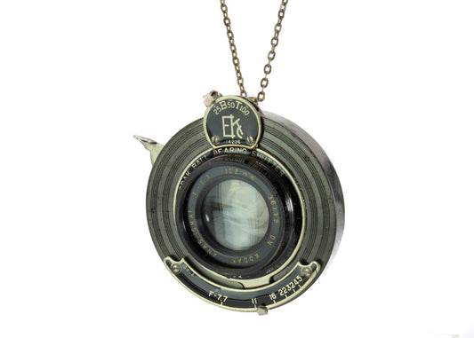 LightAndTimeArt Charms & Pendants Large Vintage Camera Lens Pendant Necklace, Gift for Wife, Eco-friendly upcycled Statement Jewelry, handmade steampunk jewelry gift