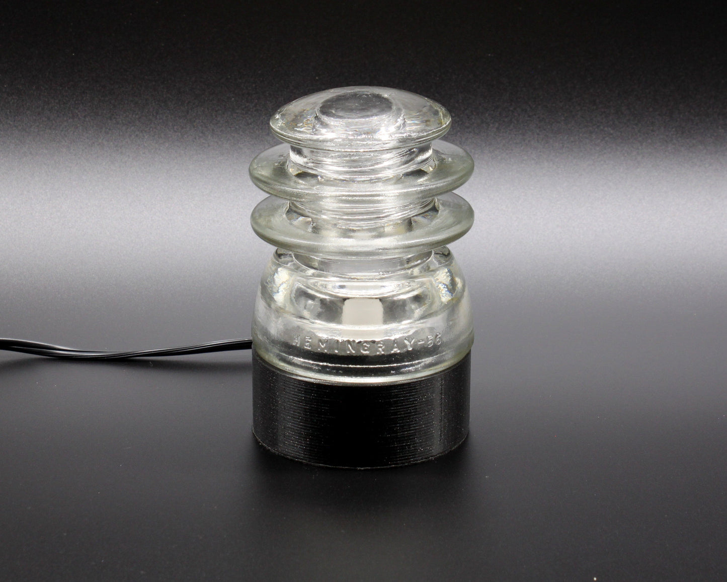 LightAndTimeArt Lamp base Lamp Base for "Hemingray-56" Glass Insulators, Industrial Lighting, Man Cave Decor