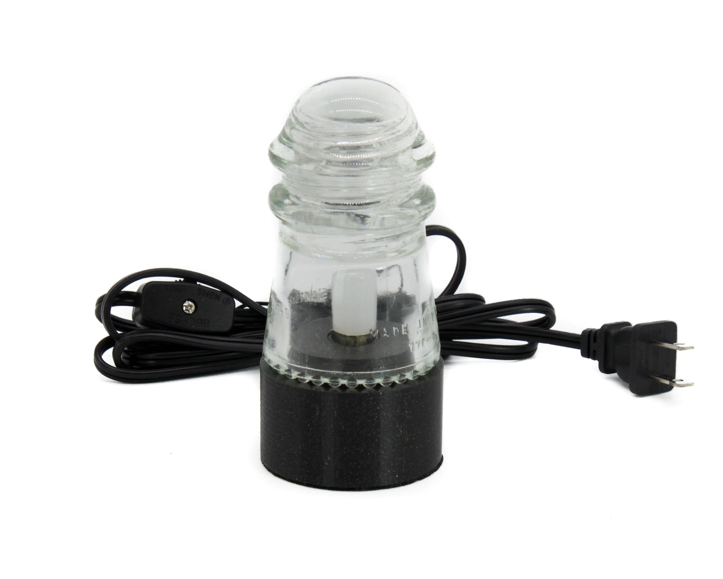 LightAndTimeArt Lamp base Lamp Base for "Hemingray-9, №12" Glass Insulators, Industrial Lighting, Man Cave Decor