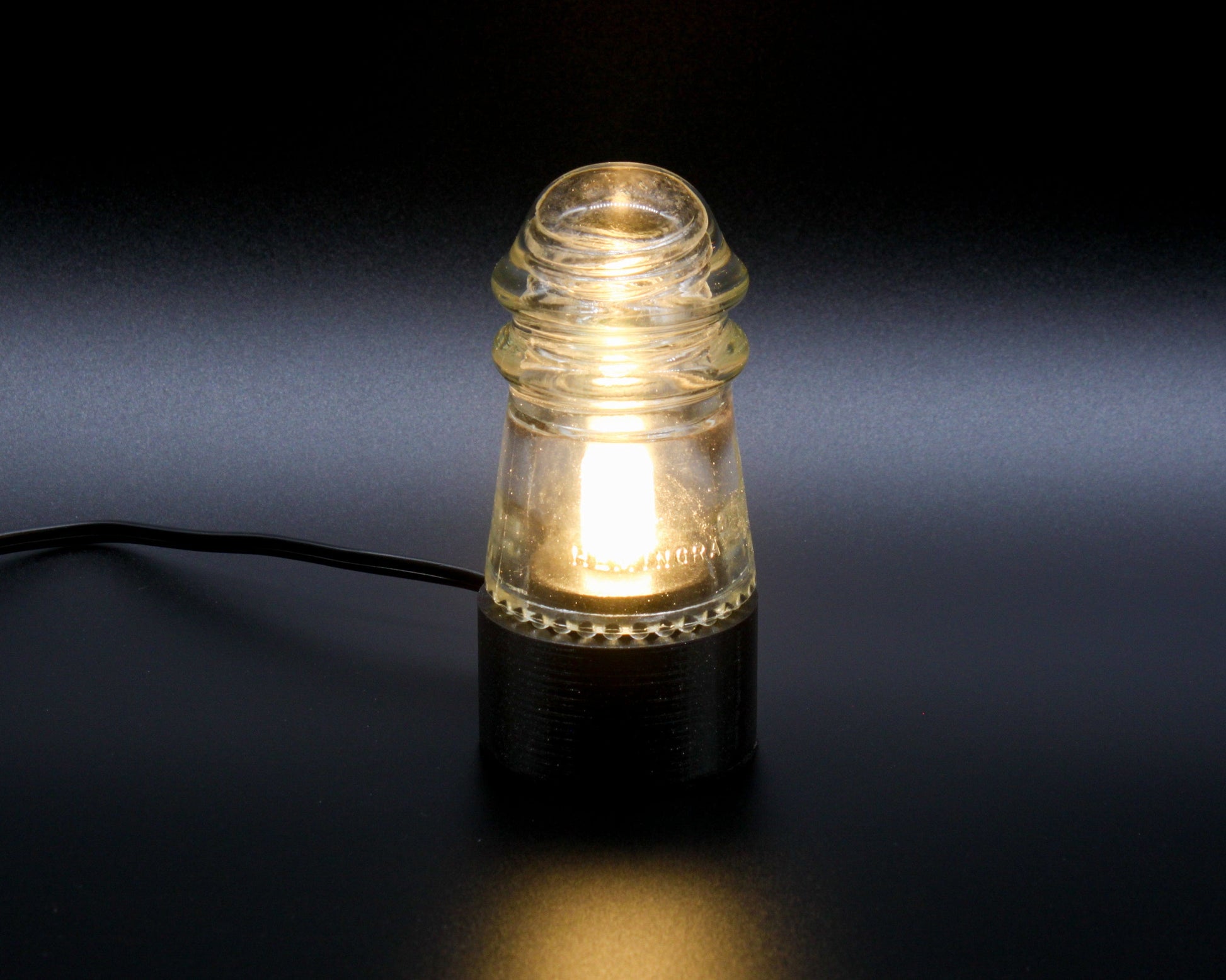 LightAndTimeArt Lamp base Lamp Base for "Hemingray-9, №12" Glass Insulators, Industrial Lighting, Man Cave Decor