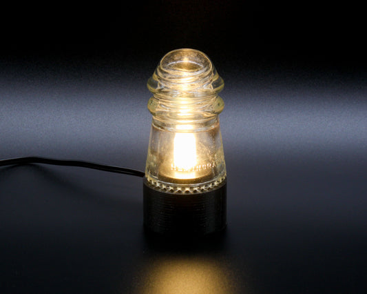 LightAndTimeArt Industrial lamp Hemingray-9 Glass Insulator Lamp, Industrial Lighting, Man Cave Decor