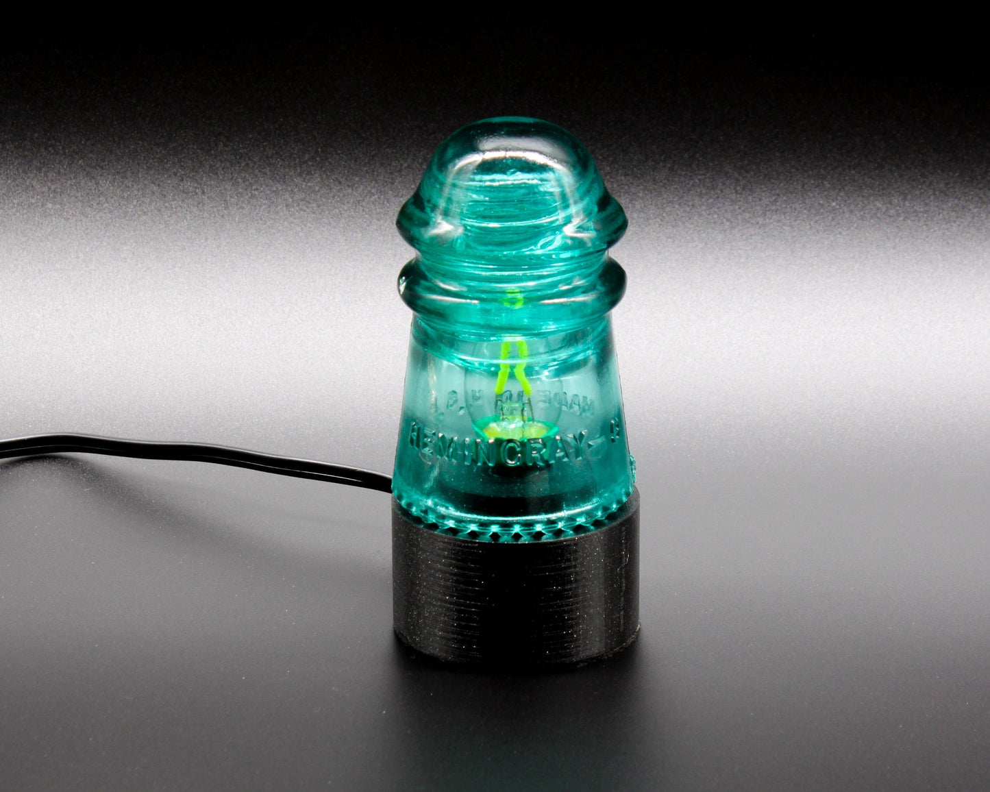 LightAndTimeArt Industrial lamp "The Small Aqua Lantern" Insulator Lamp, Industrial Lighting, Man Cave Deco, Neo Victorian Lamp design, Cyberpunk Lamp