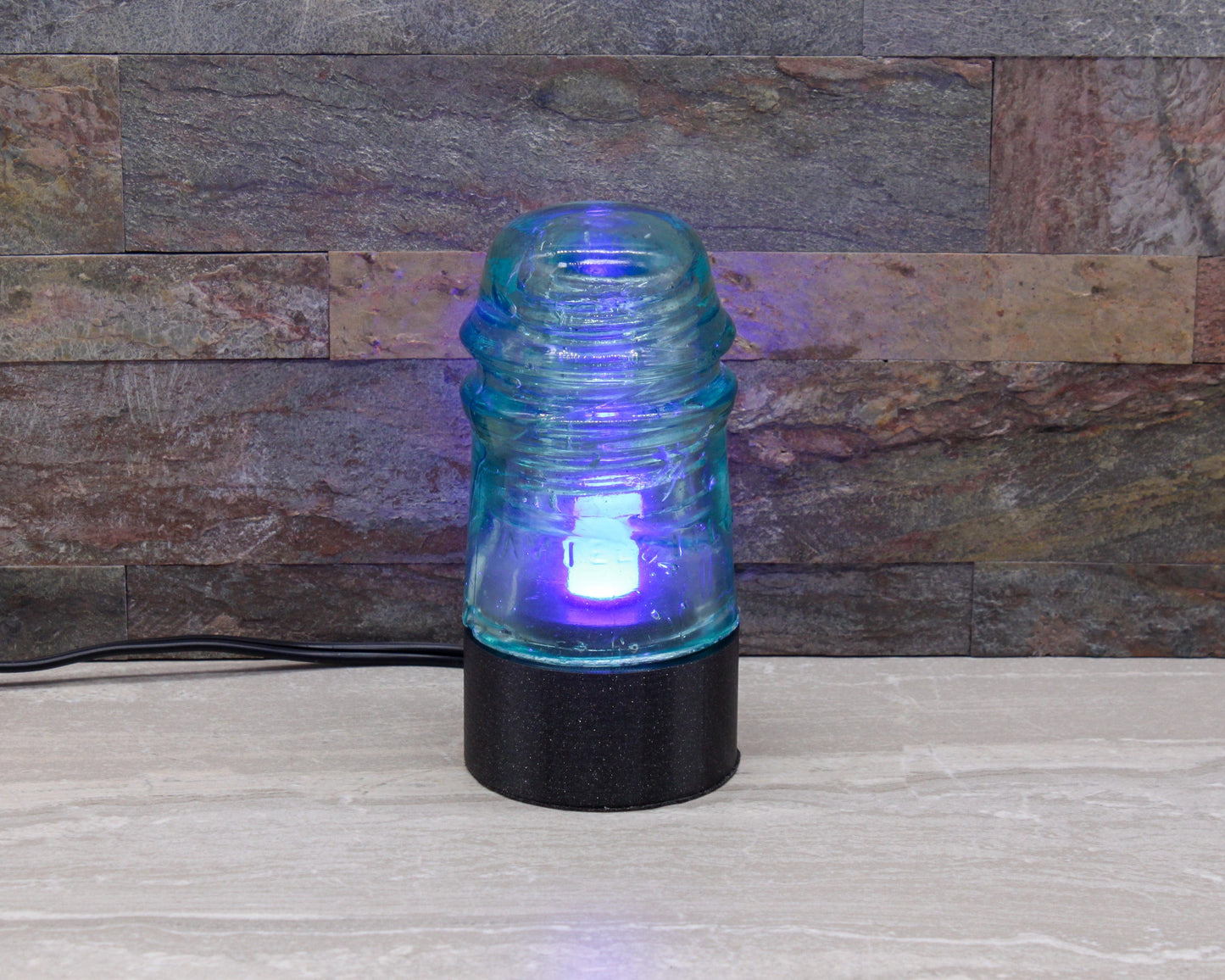 LightAndTimeArt Industrial lamp Aqua AM. TEL.&. TEL.CO. Insulator Lamp, Industrial Lighting, Man Cave Deco, Neo Victorian Lamp design, Cyberpunk Lamp
